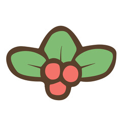 Coffee bean icon. Flat color design.