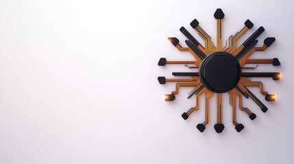 Smart tech logo with futuristic circuit board design on a perfectly white background