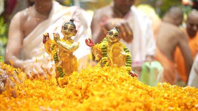 Radha Krishna Abhishek Ceremony &ndash; Temple Darshan on Janmashtami Festival