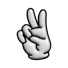 Peace Sign Hand Gesture A 3D Cartoon Illustration