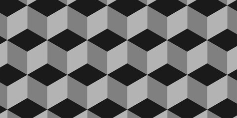 Abstract square black and gray cubic square shape backdrop texture. cube geometric wall and floor vector diamond hexagon triangle wallpaper background.	