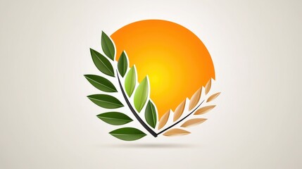 Sustainable energy company logo with nature-inspired elements on a perfectly white background