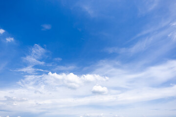 clear blue sky background,clouds with background, Blue sky background with tiny clouds. White fluffy clouds in the blue sky. 