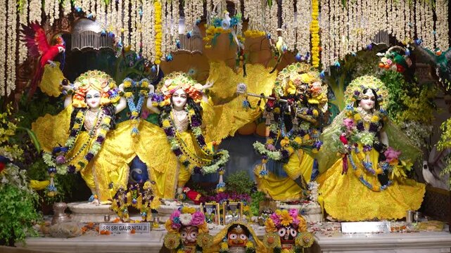 Radha Krishna Temple Worship Darshan Janmashtami &ndash; Devotional Symbol of Love and Spirituality