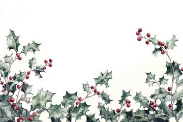 A drawing holly border illustration nature leaves.