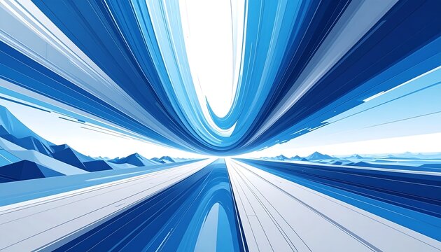 Abstract speed tunnel landscape