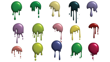Vibrant Dripping Paint Collection for Creative Designs