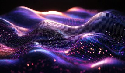 Abstract digital wave forms, vibrant colors