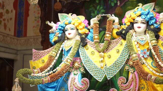 Gaur Nitai Deity Darshan &ndash; Spiritual Worship and Devotion in Temple