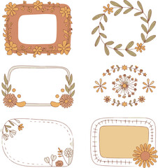 Collection of Decorative Floral Frames and Borders