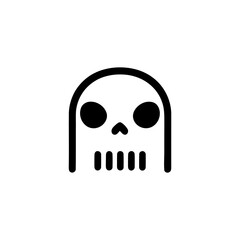 Minimalist Skull Icon Graphic for Halloween Design