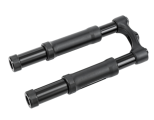 A pair of bicycle brake levers, a transport or industrial component.