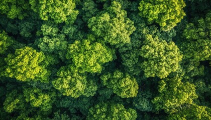 Fototapeta premium Verdant forest canopy from above (4)