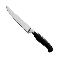 Sharp, angled carving knife with black handle