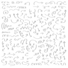 hand drawn line art arrow bubble set of elements