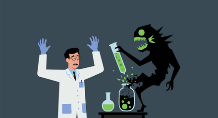 Mad Scientist and a Creature
