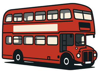 London Red Double Decker Bus Illustration | Iconic UK Transport