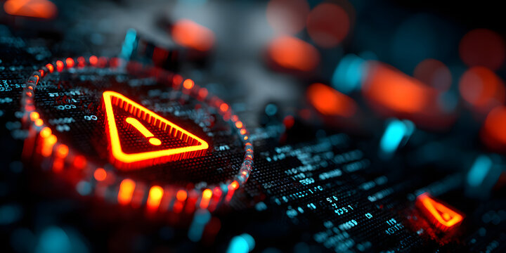 Cyber Threat Detected in Digital Code Interface, Alert System Highlighting Security Vulnerability in Cyber Environment