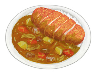 カツカレーのイラスト - 1