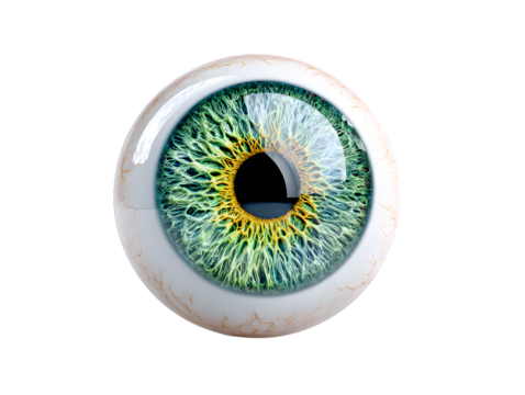 Realistic Rendered Macro Green and Yellow Human Eye Anatomy Illustration. Ai Generated Images