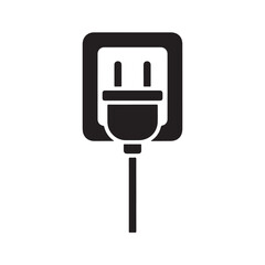 Flat Vector Electric Plug and Socket Icon Design