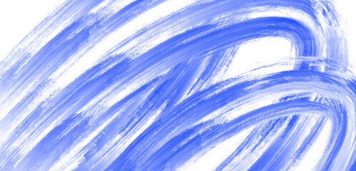 Abstract background with blue brush strokes drawn by hand on transparent background