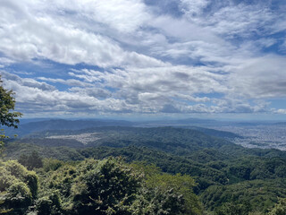 比叡山から見える京都市と比叡平