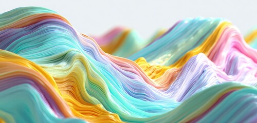 Abstract multicolored wavy landscape