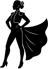 Female Matador Silhouette � Spanish Torera Illustration