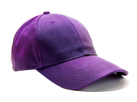Purple Baseball Cap with Subtle Shadow Isolated purple cap headwear isolated on a transparent background