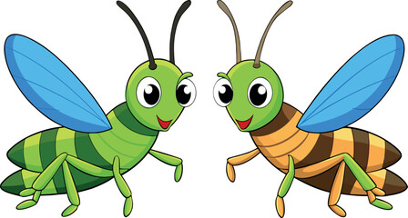 cartoon insect illustration, cute grasshopper vector, funny bug cartoon, adorable grasshopper artwork, green grasshopper drawing, happy bug character, smiling insect cartoon, playful bug clipart, chil