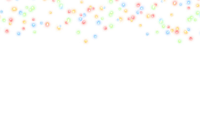 Colorful holiday lights overlay on a soft gray background, creating a festive atmosphere for seasonal designs, invitations, or celebrations with vibrant hues and a cheerful ambiance