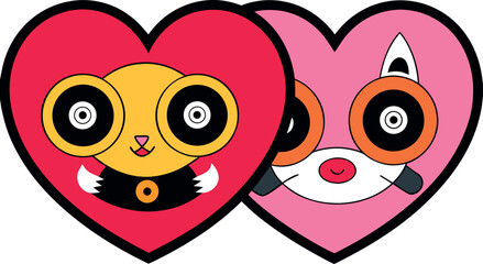 cartoon heart illustration, cute animal heart cartoon, funny love cartoon, adorable heart artwork, smiling heart vector, happy heart cartoon, playful heart mascot, child-friendly love design, romantic