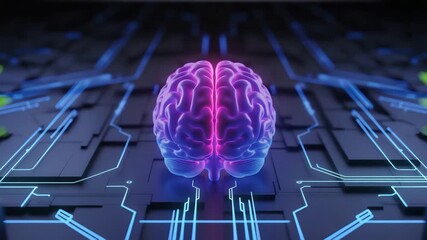 Dynamic brain activity in artificial intelligence network with futuristic technology, creating innovative digital solutions and cutting-edge advancements - Powered by Adobe