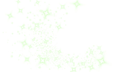 Soft green sparkling overlay with glowing stars and light effects, creating a whimsical atmosphere for design projects, featuring a dreamy and enchanting visual concept for creative use