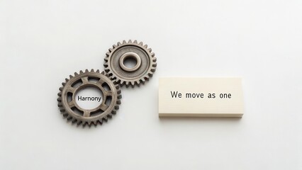 Gears Symbolizing Collaboration and Unity with Motivational Text