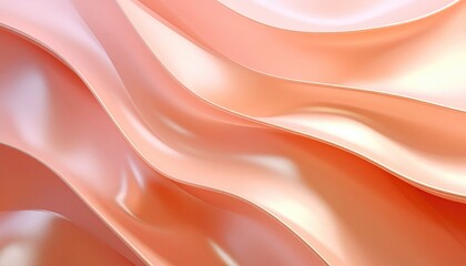 Delicate, flowing fabric with soft, peach and rose hues, forming gentle curves and folds with subtle highlights and shadows, creating depth