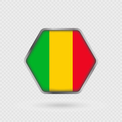 Fototapeta premium Mali flag in a hexagon frame.