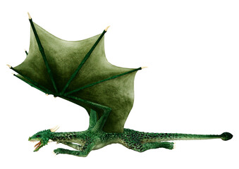 Naklejka premium 3D Rendering Fairy Tale Dragon on White