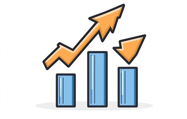 Chart showing rising and falling values