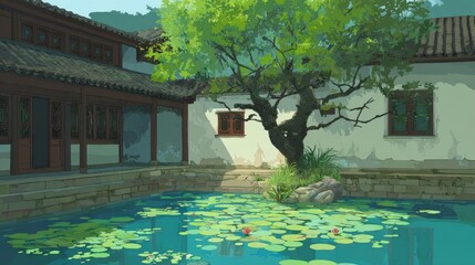 tropical garden in thailand