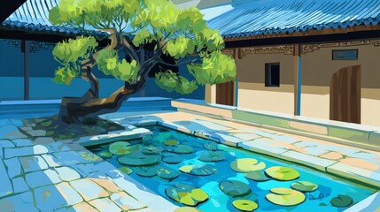 tropical garden in thailand