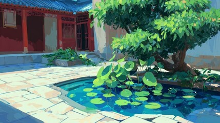 tropical garden in thailand