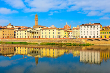 river Arno, Palazzo Vecchio tower, Florence, Italy