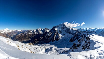 Panoramic winter mountain range