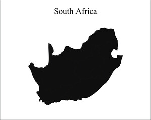 South Africa map black silhouette Vector illustraion