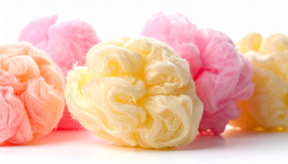 Fluffy pastel spun sugar confections candy floss pink