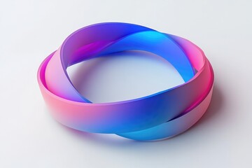 Abstract, vibrant ring. Two overlapping bands in gradient colors