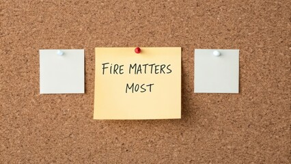 Important Reminder on Yellow Sticky Note About Fire Safety Guidelines