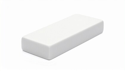 White rectangular eraser on plain white background